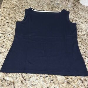 Talbots Navy Sleeveless Boatneck Tank